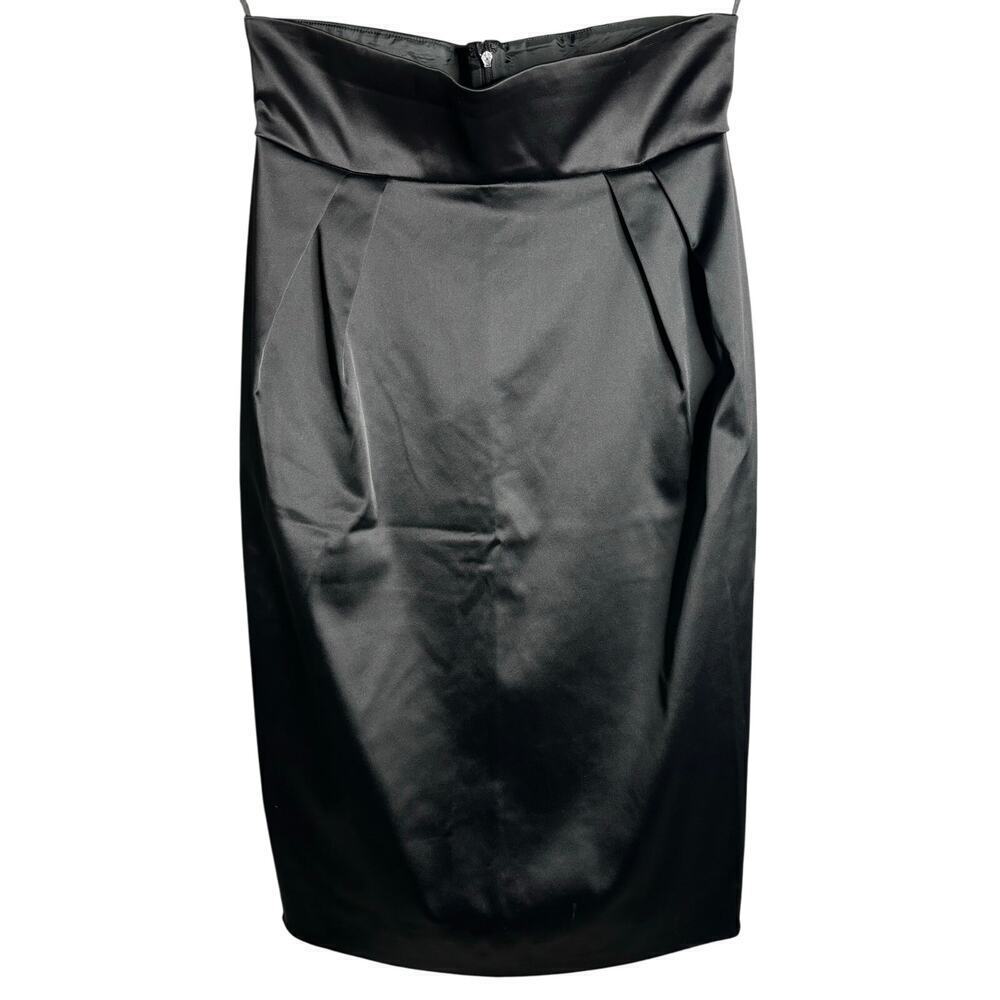 Philosophy di Alberta Ferretti Satin Midi Skirt Black Size 8